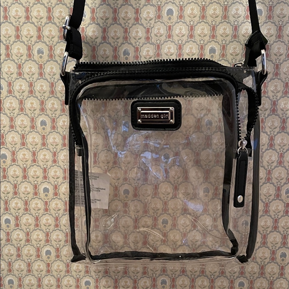 Steve Madden Black Trim Clear Crossbody Bag